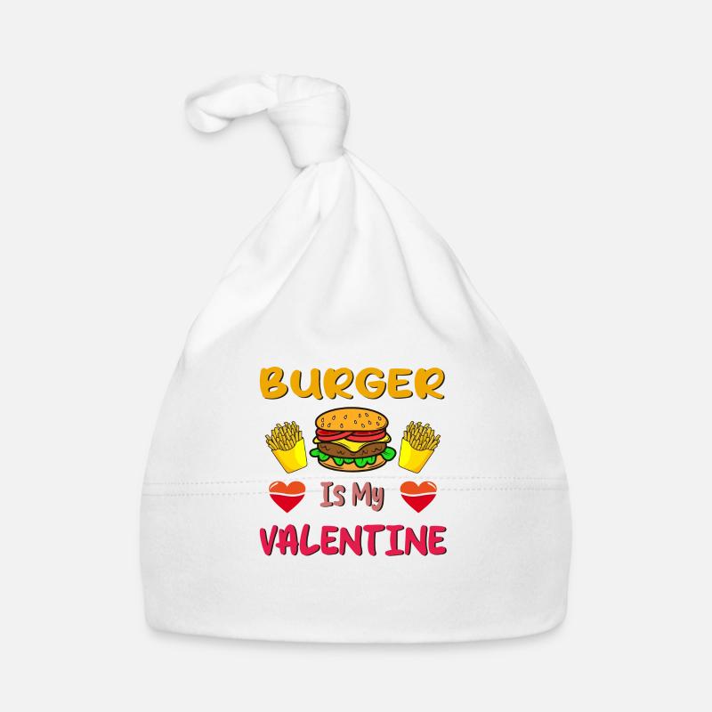 Le burger est ma Saint-Valentin Bonnet bio Bébé