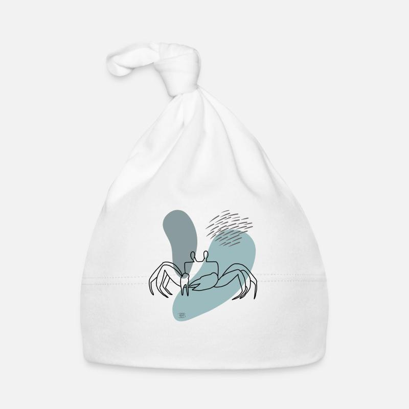 "Krabbe", Boho Line Art Design, Serie "Ocean" Baby Bio-Mütze