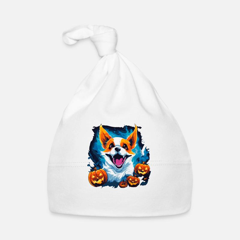 Corgi halloween ghost Organic Baby Cap