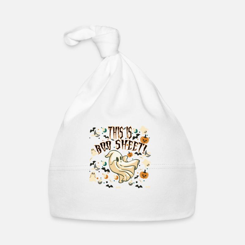 Halloween this it boo sheet - Bonnet bio Bébé - blanc