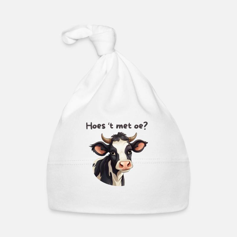 Cow, Antwerp dialect shirts - Organic Baby Cap - white