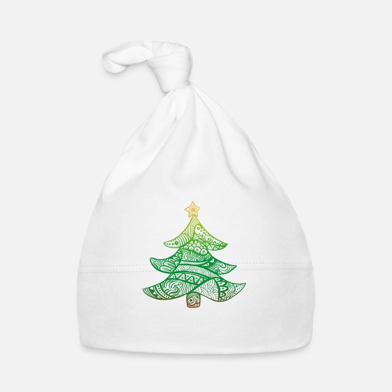 Weihnachtsbaum - Baby Bio-Mütze - Weiß