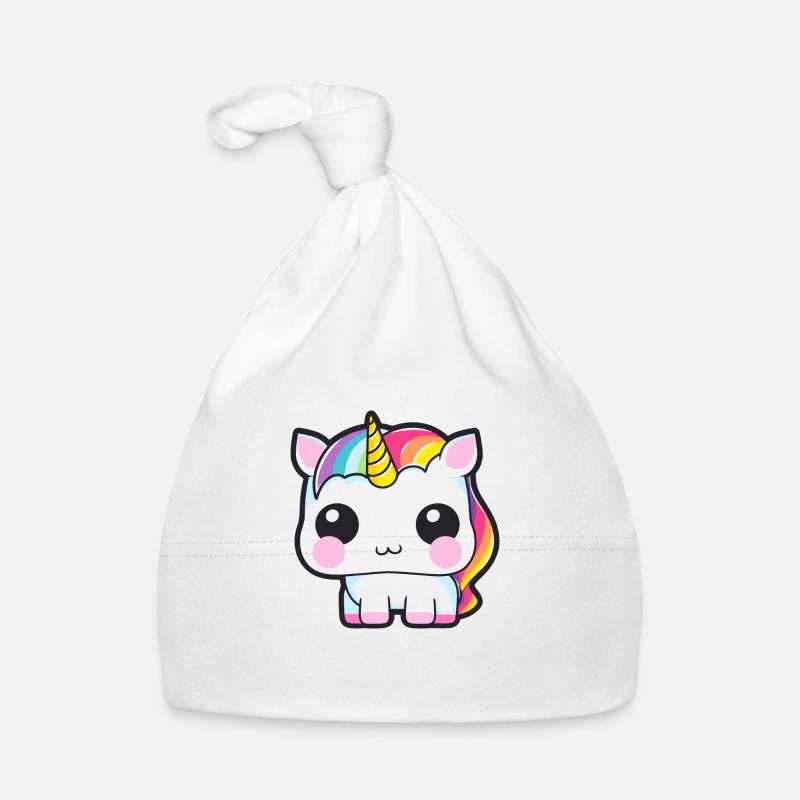 Bébé Licorne avec crinière arc-en-ciel Bonnet bio Bébé