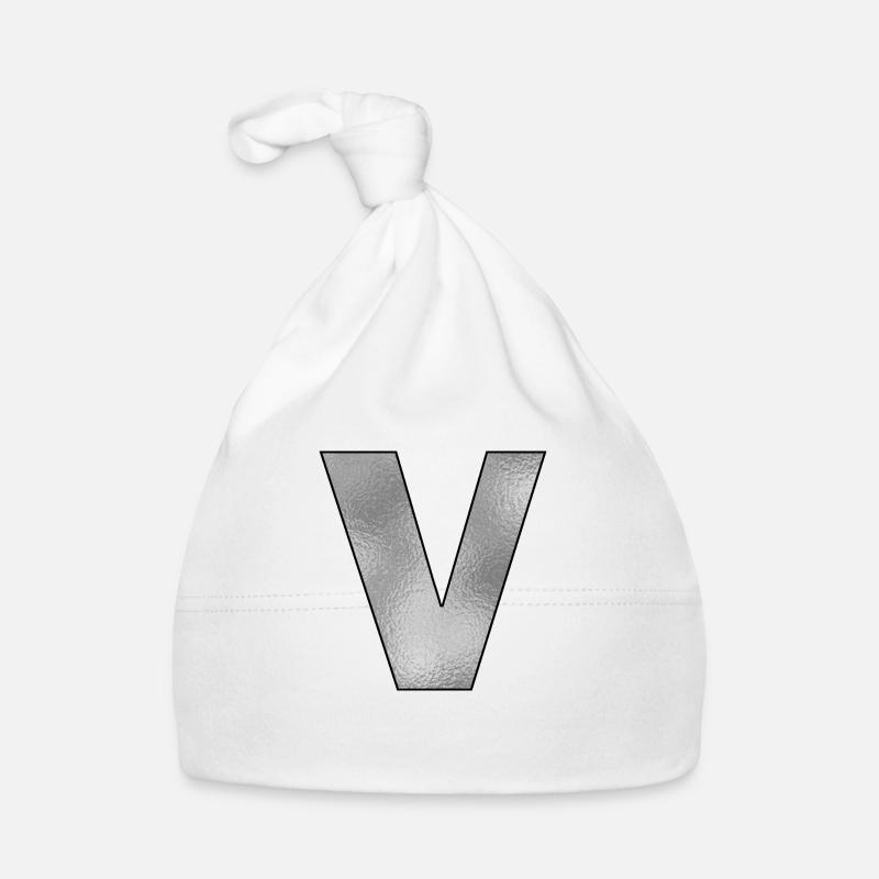 Buchstabe V Silber Baby Bio-Mütze