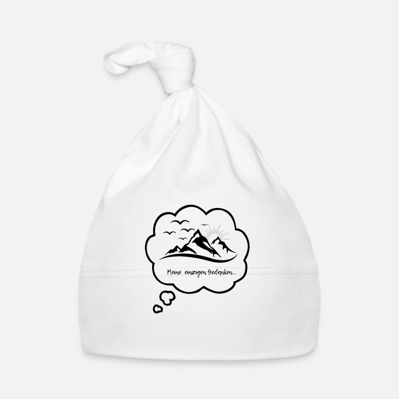 Pensées Montagnes - Bonnet bio Bébé - blanc