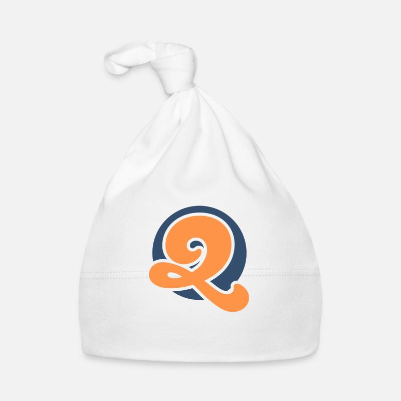 Buchstabe q orange sport Baby Bio-Mütze