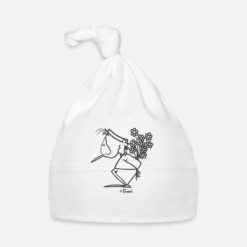 Fleurs de Kurti - Bonnet bio Bébé - blanc