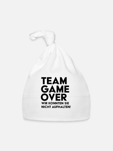 Braut Support JGA Team Game Over - Baby Bio-Mütze - Weiß - Vorne