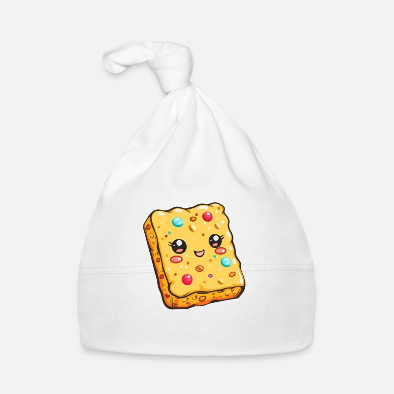 Biscuit drôle avec des pépites Bande dessinée - Bonnet bio Bébé - blanc
