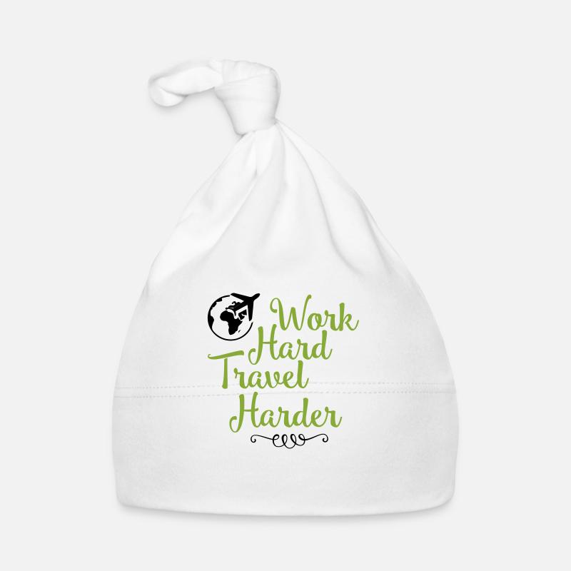 Work hard travel harder Organic Baby Cap