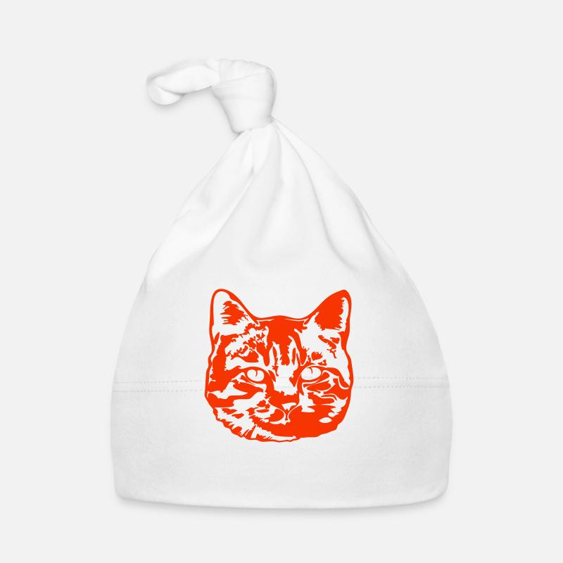 Pretty Cat Realistic Looking Head Face Organic Baby Cap