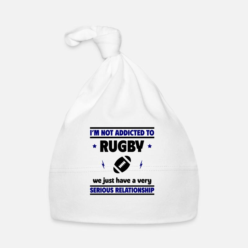Je ne suis pas accro au rugby Bonnet bio Bébé