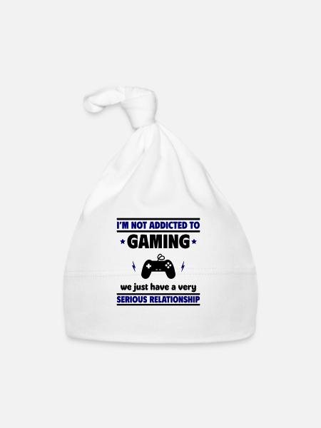 Ich bin nicht süchtig nach Gaming - Baby Bio-Mütze - Weiß - Vorne