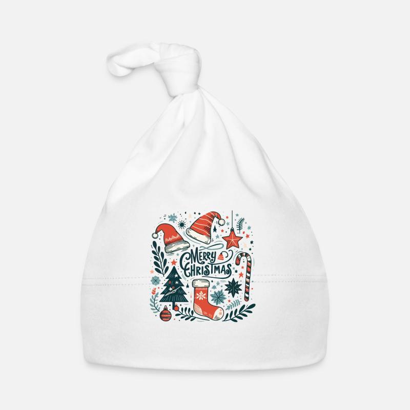 Weihnachtsillustration Baby Bio-Mütze