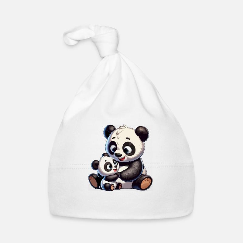 Panda-Mutter mit Kind Baby Bio-Mütze