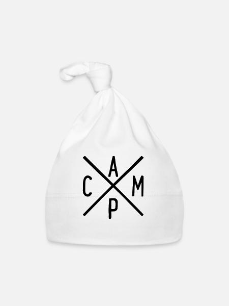 Camping - Organic Baby Cap - white - Front