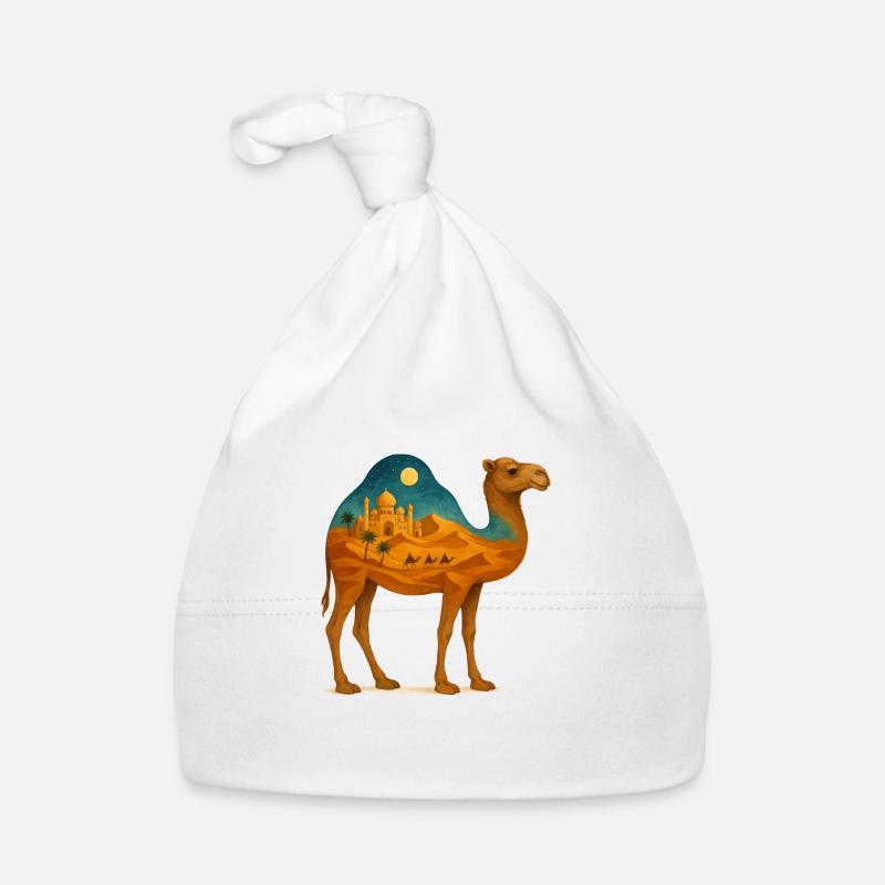 Désert à dos de chameau - Bonnet bio Bébé - blanc