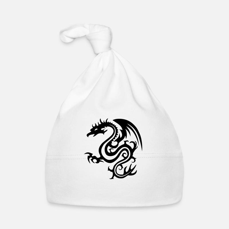 Drache - Baby Bio-Mütze - Weiß
