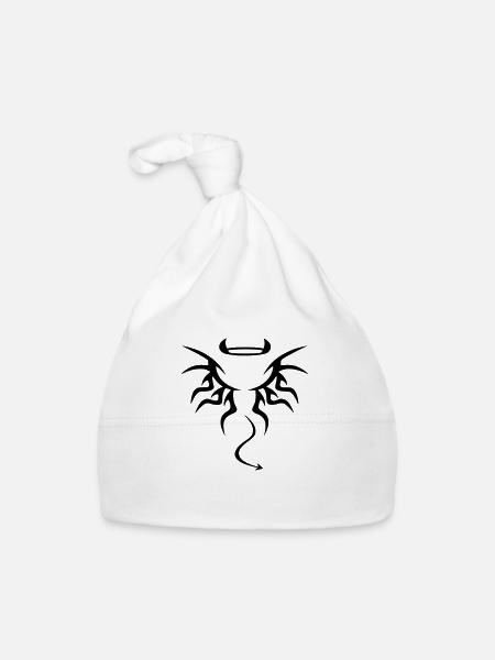 ange ou demon - Bonnet bio Bébé - blanc - Devant