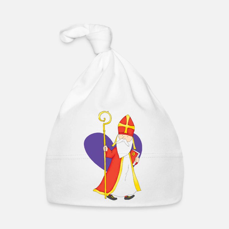 Saint avec le coeur - Bonnet bio Bébé - blanc