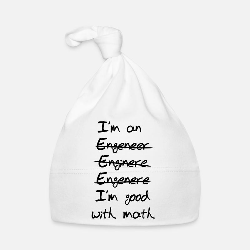 Engineer I'm Good With Math - Organic Baby Cap - white