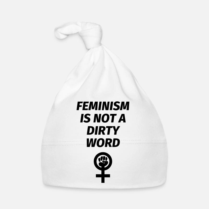 Feminism is not a dirty word - Bonnet bio Bébé - blanc