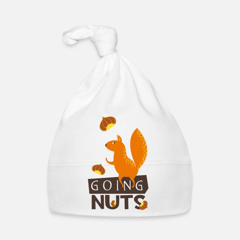 Going nuts- Eichhörnchen dreht durch verrückt irre - Baby Bio-Mütze - Weiß