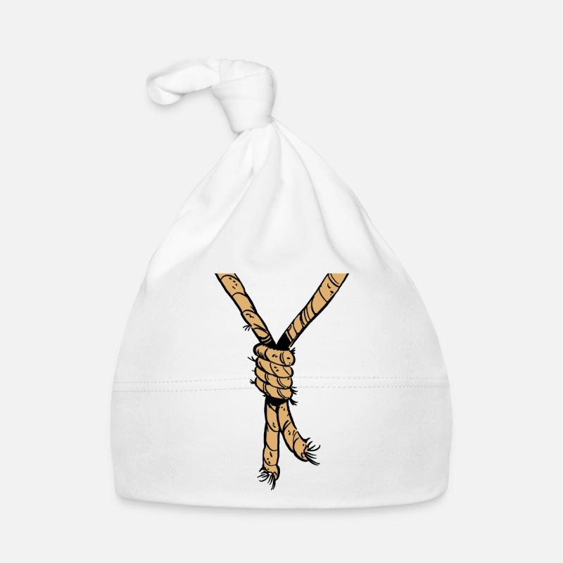 corde au cou - Bonnet bio Bébé - blanc