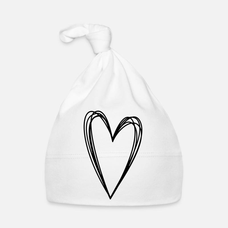 Heart scribble doodle scribble icon love Organic Baby Cap