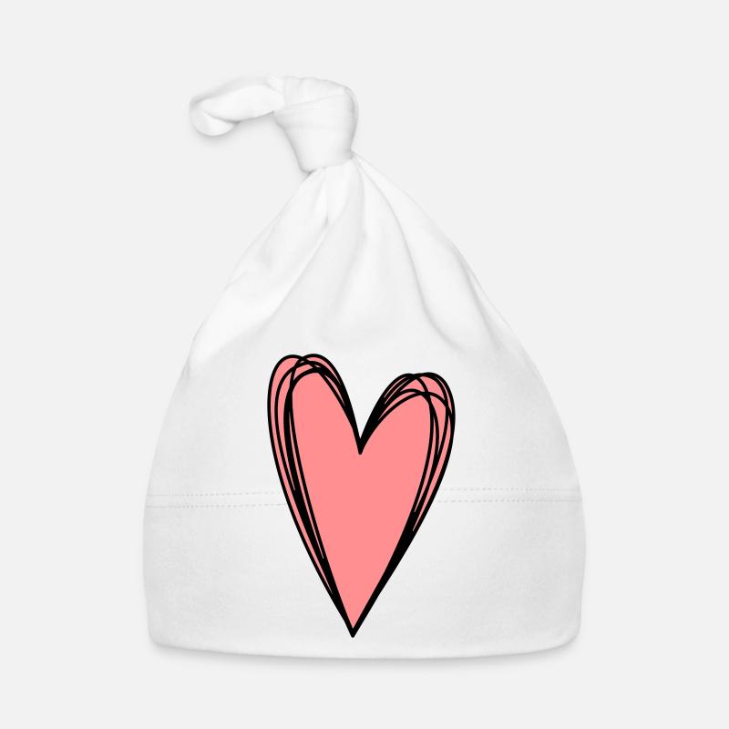 Heart Pink Scribble Doodle Gift Love Organic Baby Cap