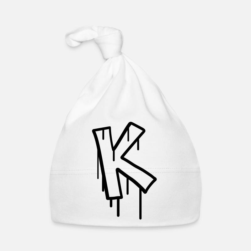 Buchstabe K Graffiti Stempel Baby Bio-Mütze
