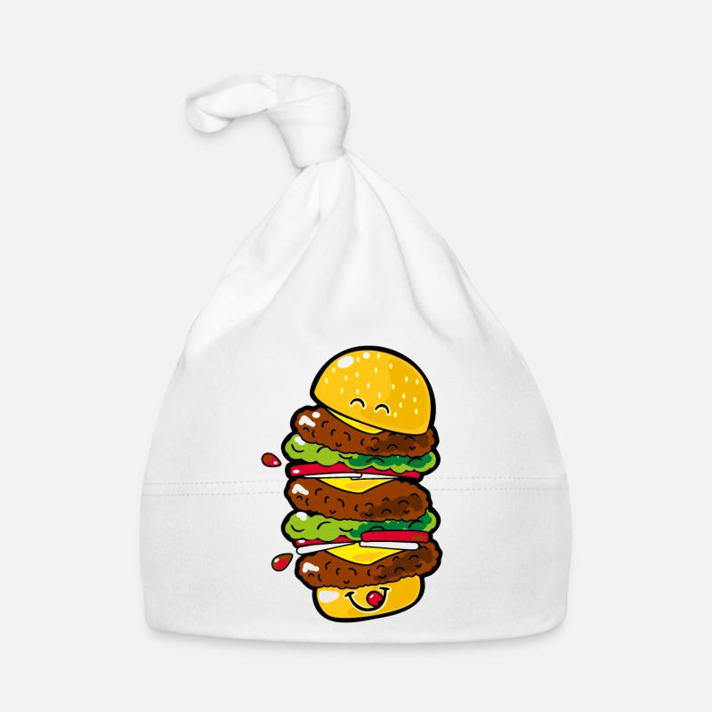 Smiley Big Burger - Bonnet bio Bébé - blanc