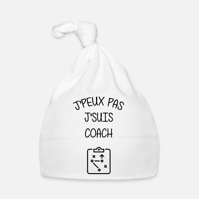 Coach / Entraîneur / Sport / Foot / Coaching - Bonnet bio Bébé - blanc