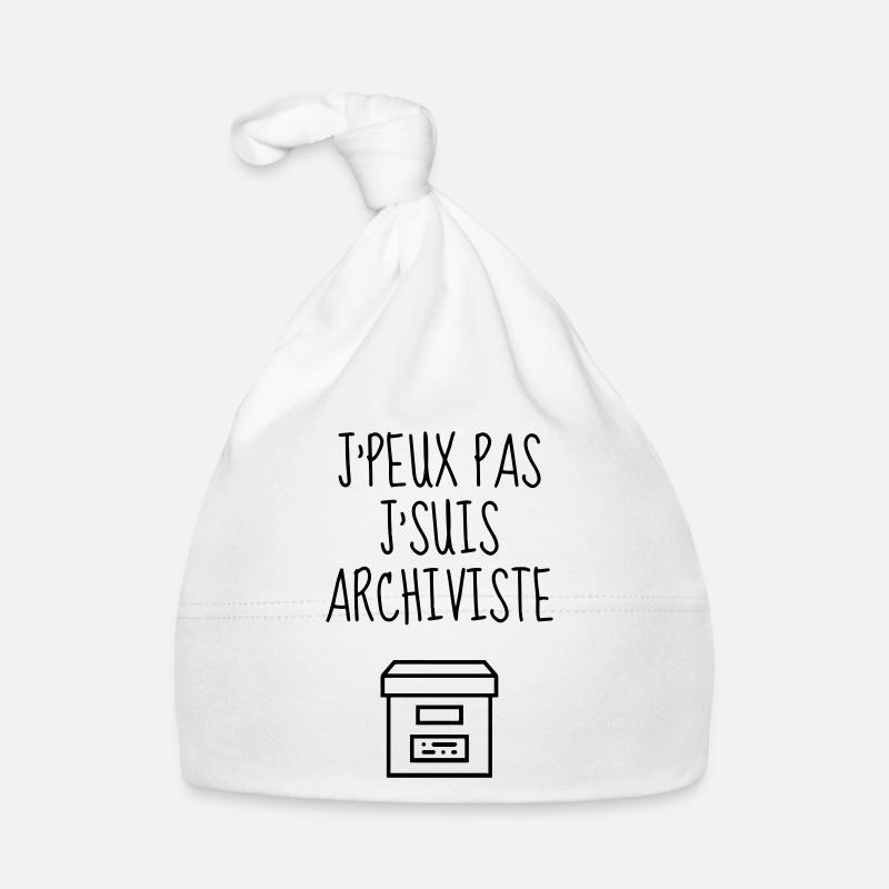 Archiviste / Archives / Travail / Métier / Job - Bonnet bio Bébé - blanc