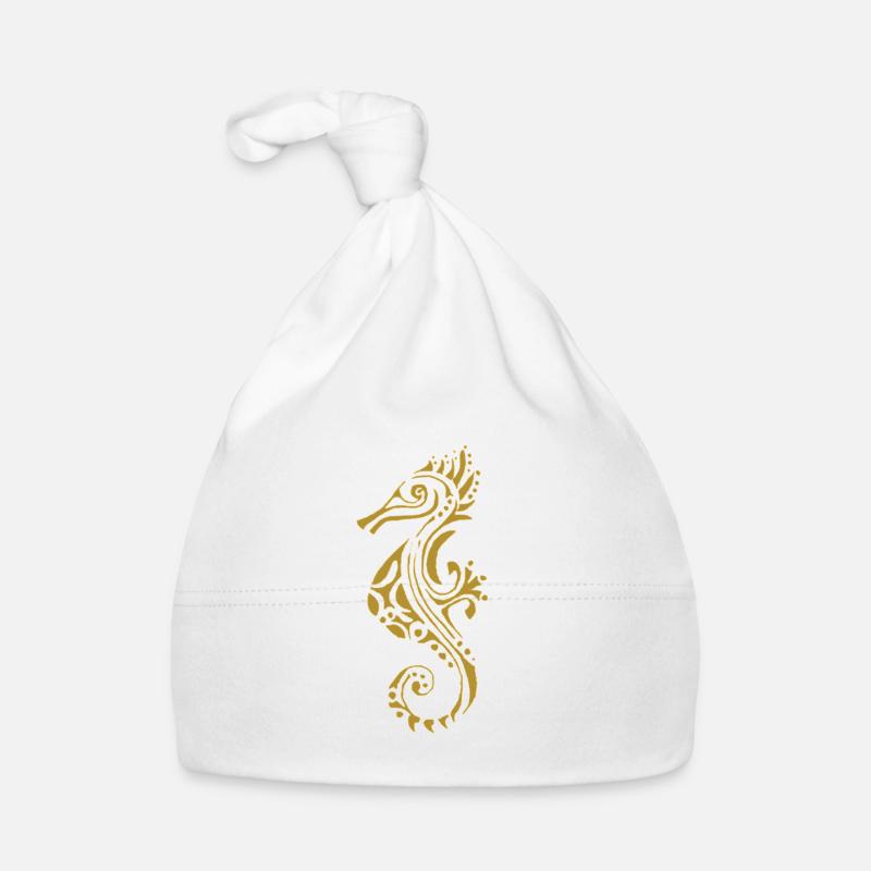 hyppocampe jaune or Bonnet bio Bébé