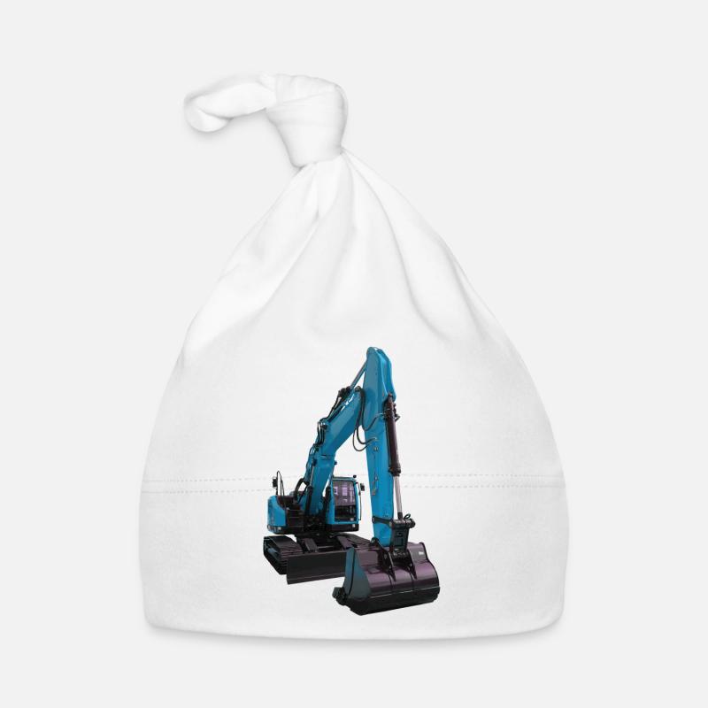 Excavator blue Organic Baby Cap