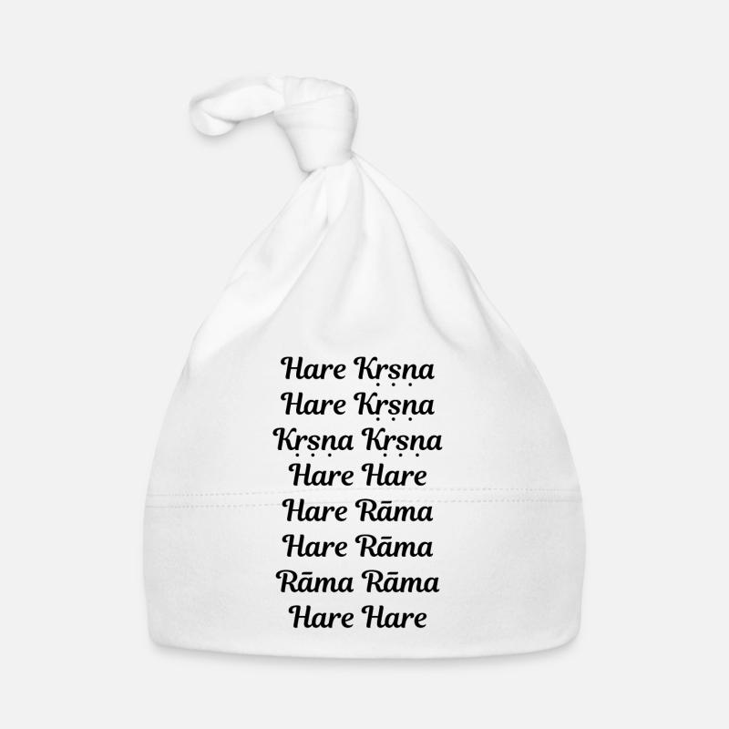 Hare Krishna - Maha mantra - Organic Baby Cap - white