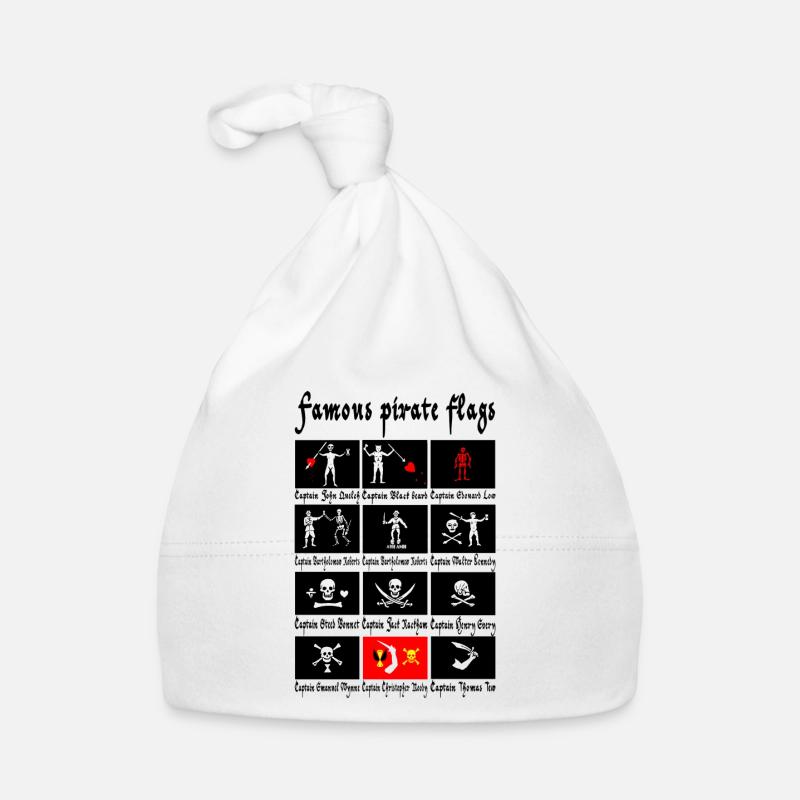 Drapeaux pirates célèbres - Bonnet bio Bébé - blanc