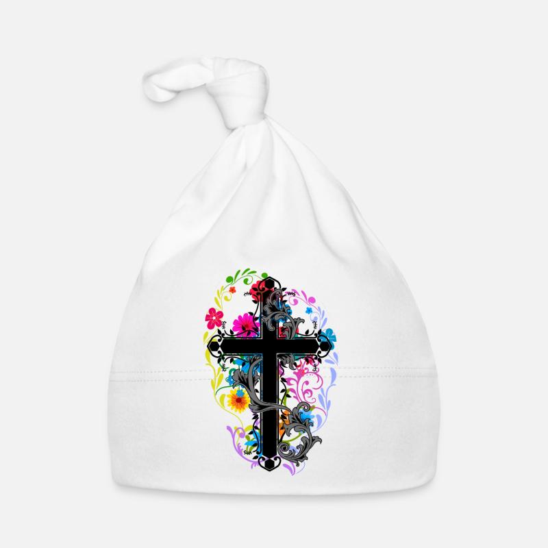 Fleurs Fleurs Croix Jésus Dieu Croix Flore Bonnet bio Bébé