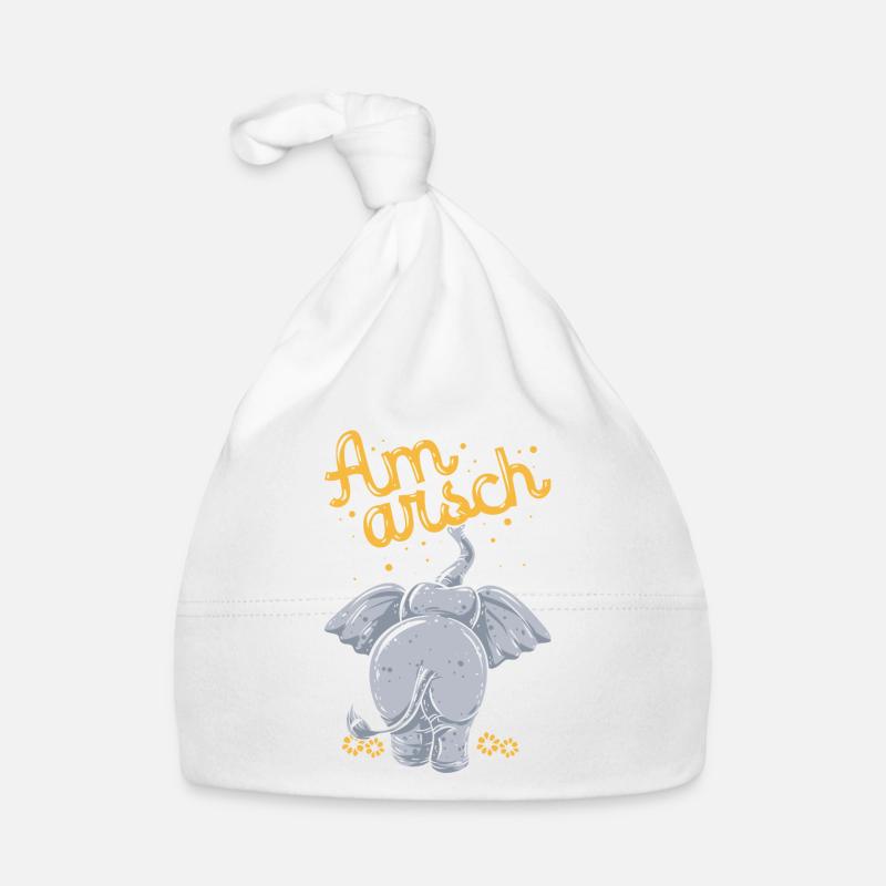 Elefant - Baby Bio-Mütze - Weiß