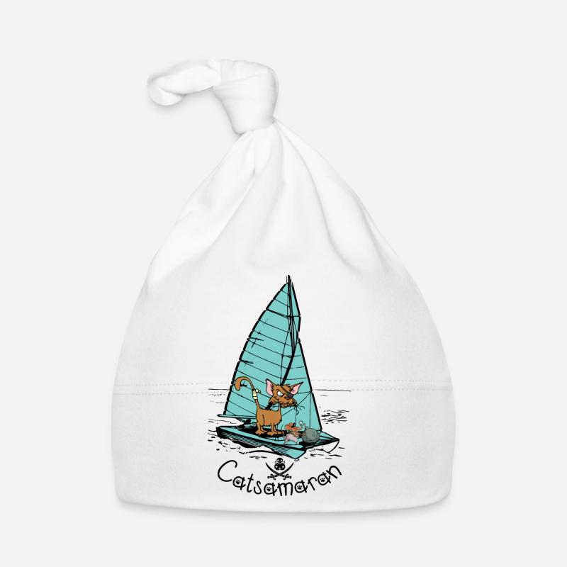 Catamaran Cat Boat - Bonnet bio Bébé - blanc