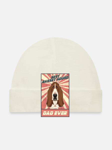 Best Basset Hound Dad Ever I Basset Lover - Baby Bio-Mütze - Weiß - Vorne