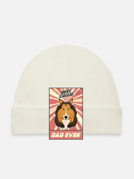 Best Collie Dad Ever I Collie Lover - Baby Bio-Mütze - Weiß - Vorne