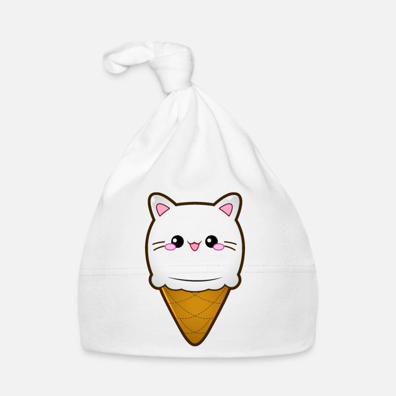 Ice Cream Cat Eiscreme Eis Katze Vanille Eiskugel Baby Bio-Mütze