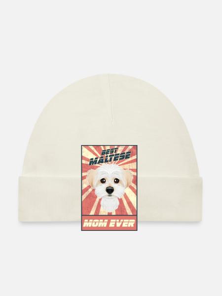 Best Maltese Mom Ever I Maltese Lover - Baby Bio-Mütze - Weiß - Vorne