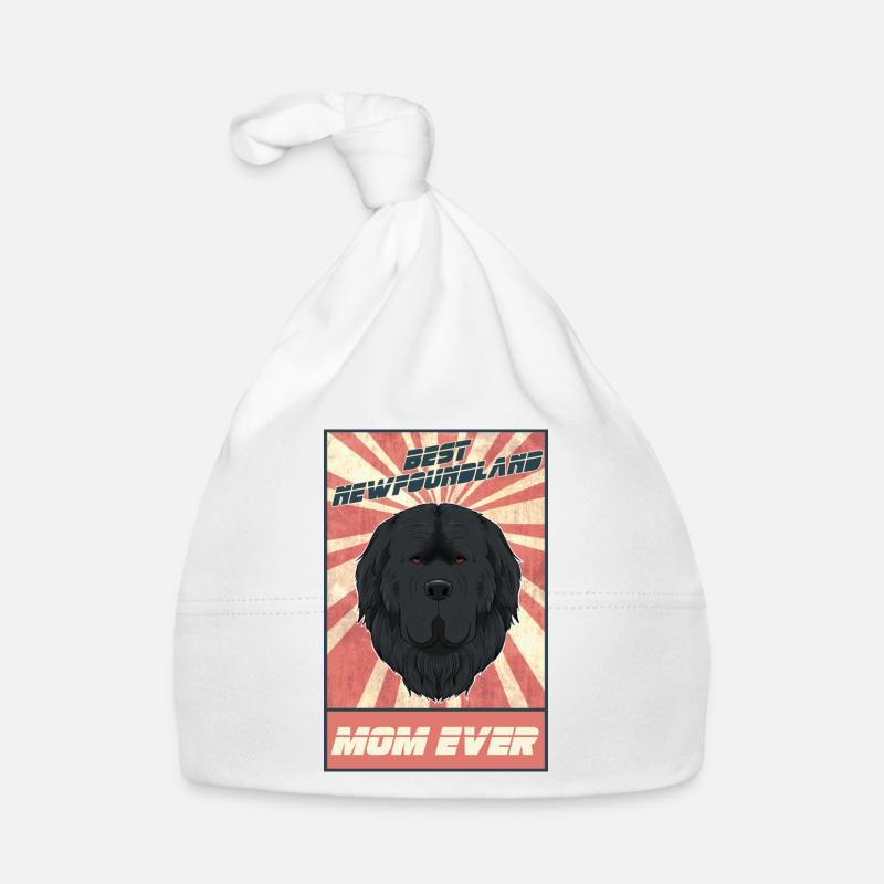 Meilleure maman terre-neuve de tous les temps I Terre-Neuve Lover - Bonnet bio Bébé - blanc