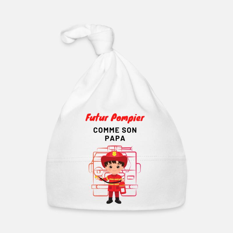 Futur Pompier COMME SON PAPA Bonnet bio Bébé