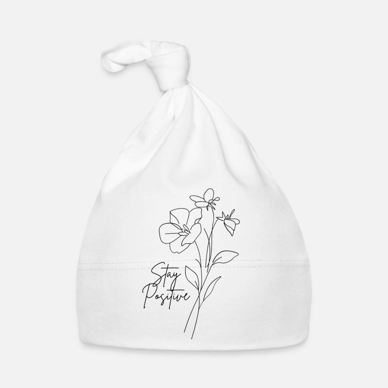 Restez positif Flower Bonnet bio Bébé