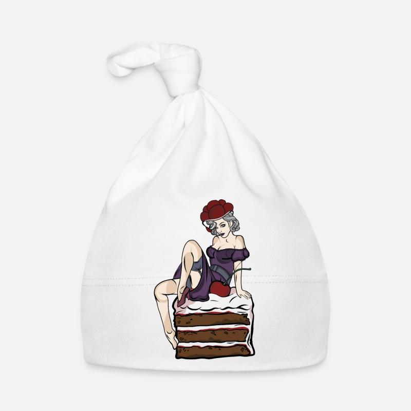 Cherry cake // Black Forest Organic Baby Cap