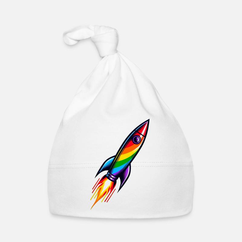 Rainbow Rocket | Rocket launch Organic Baby Cap